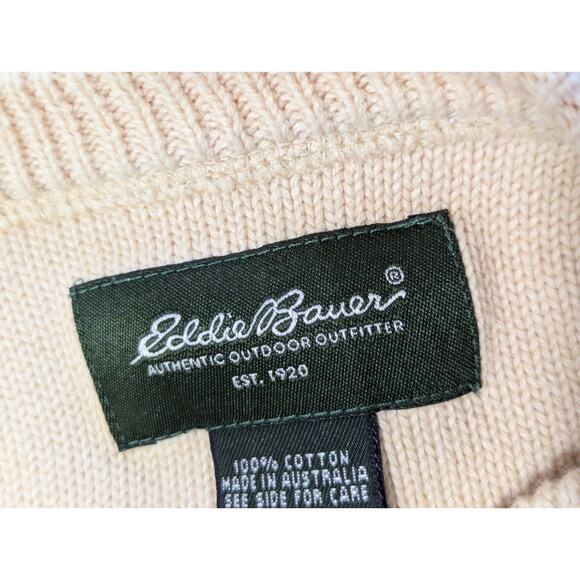 EDDIE BAUER! CORNMEAL YELLOW, 100% COTTON CREW NECK SWEATER! SZ XXL - Picture 6 of 9